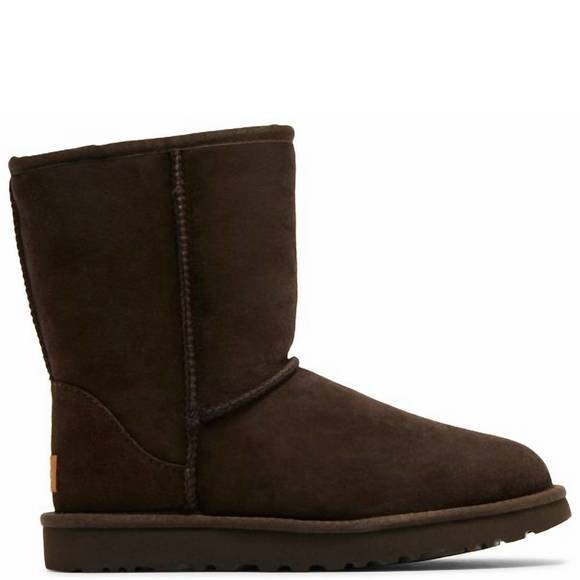 NEW UGG women's classic short booties in chocolate - Picture 1 of 1